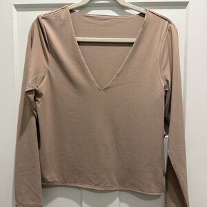 Old Navy Long Sleeve V Neck Tops Bundle Black & Tan Size Large (1 NWT)